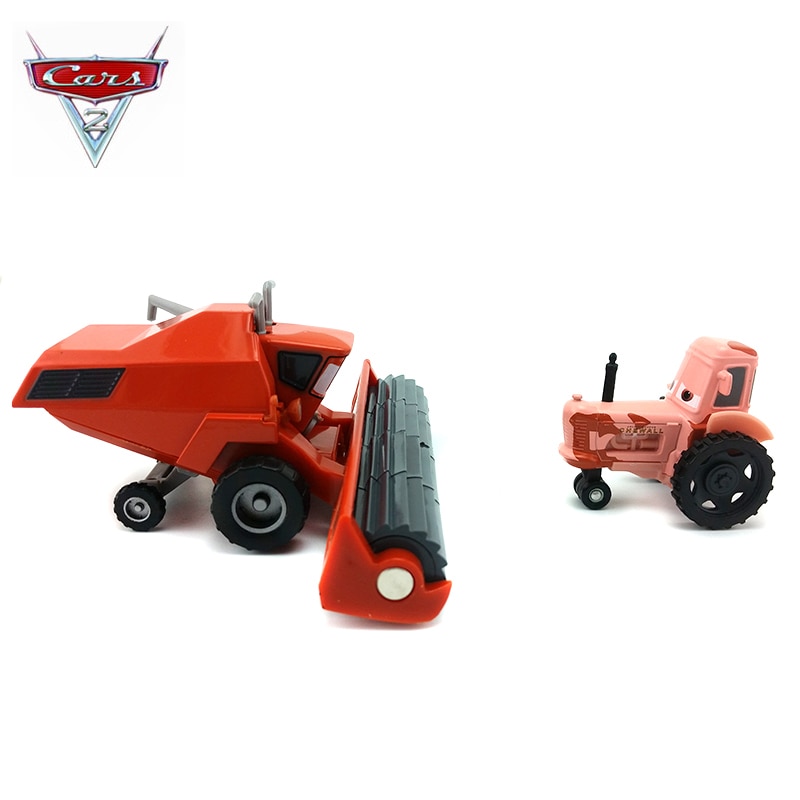 【happy one】Disney Pixar Cars 2 Children's Toy Model Frank Combine Harvester Bulldozer Alloy Car Toys Best Boy Birthday Christmas Gift. 
