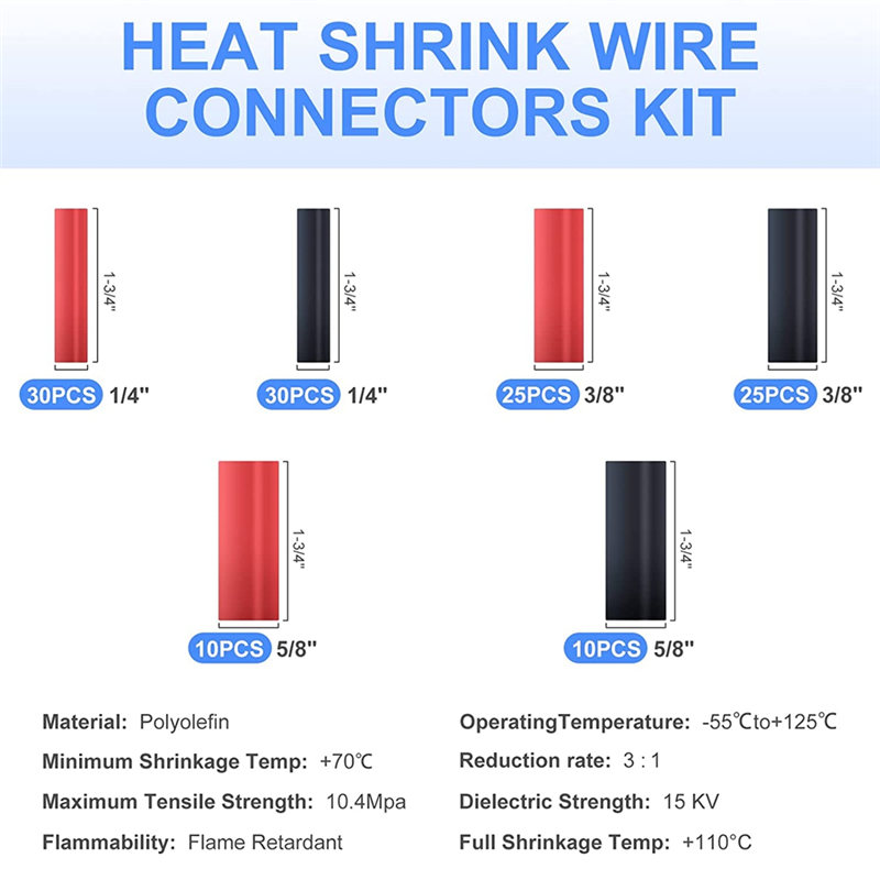 240PcsCopper Wire Lugs Battery Terminals Battery Cable Ends,AWG 2 4 6 8 10/12 Gauge WireConnectors,for Marine Electrical