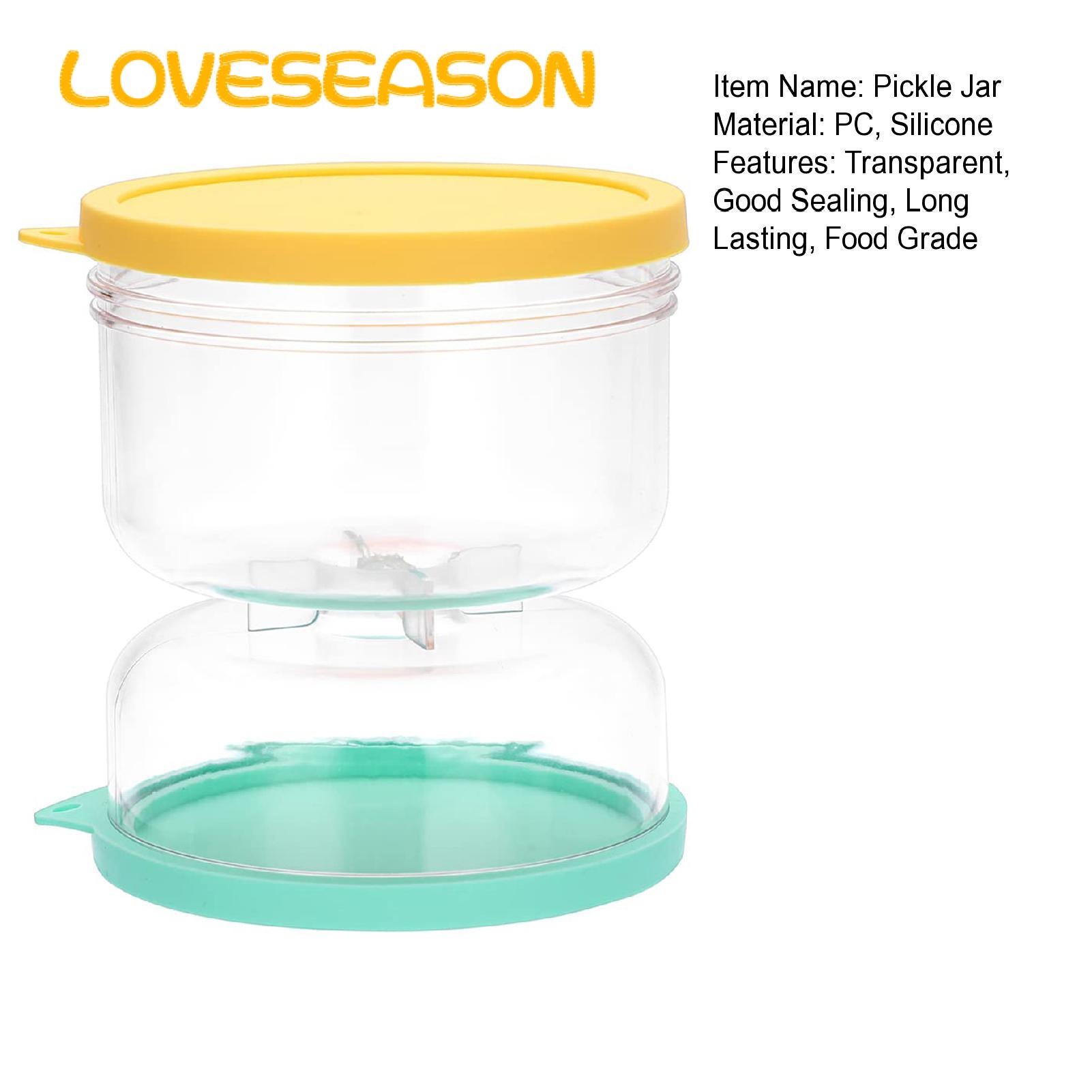 Loveseason Pickle Juice Separator Jar Transparent Clear Pickle Container Dry Wet Separation Jar. 