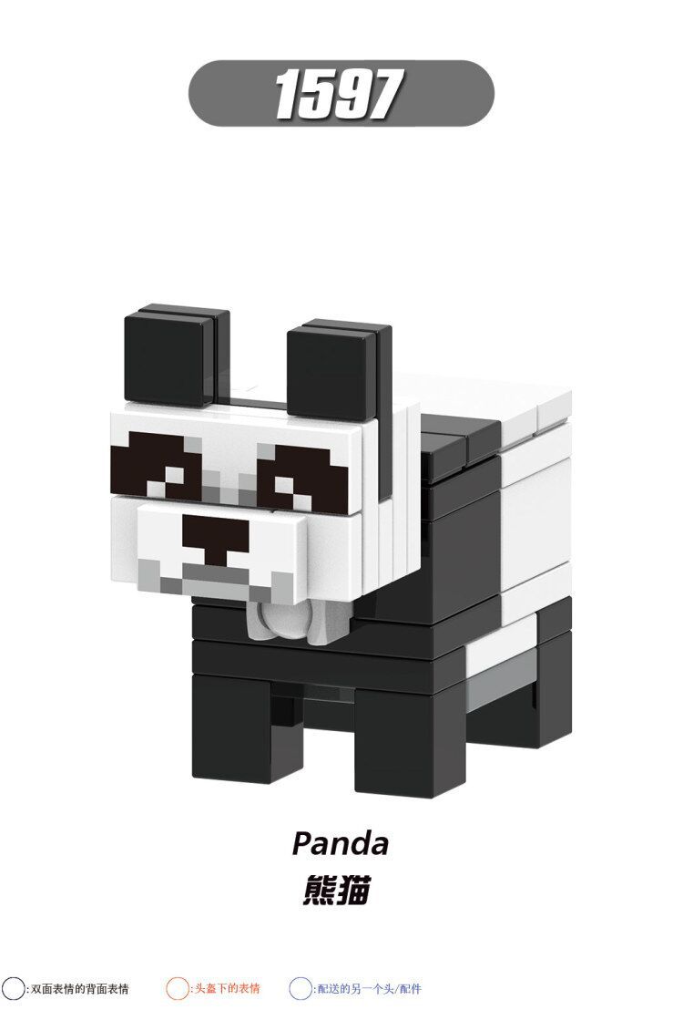 （New）8pc/et Minecraft Figure Building Fox Villager quid Panda Block Brick For Children Gift Toy X0299. 