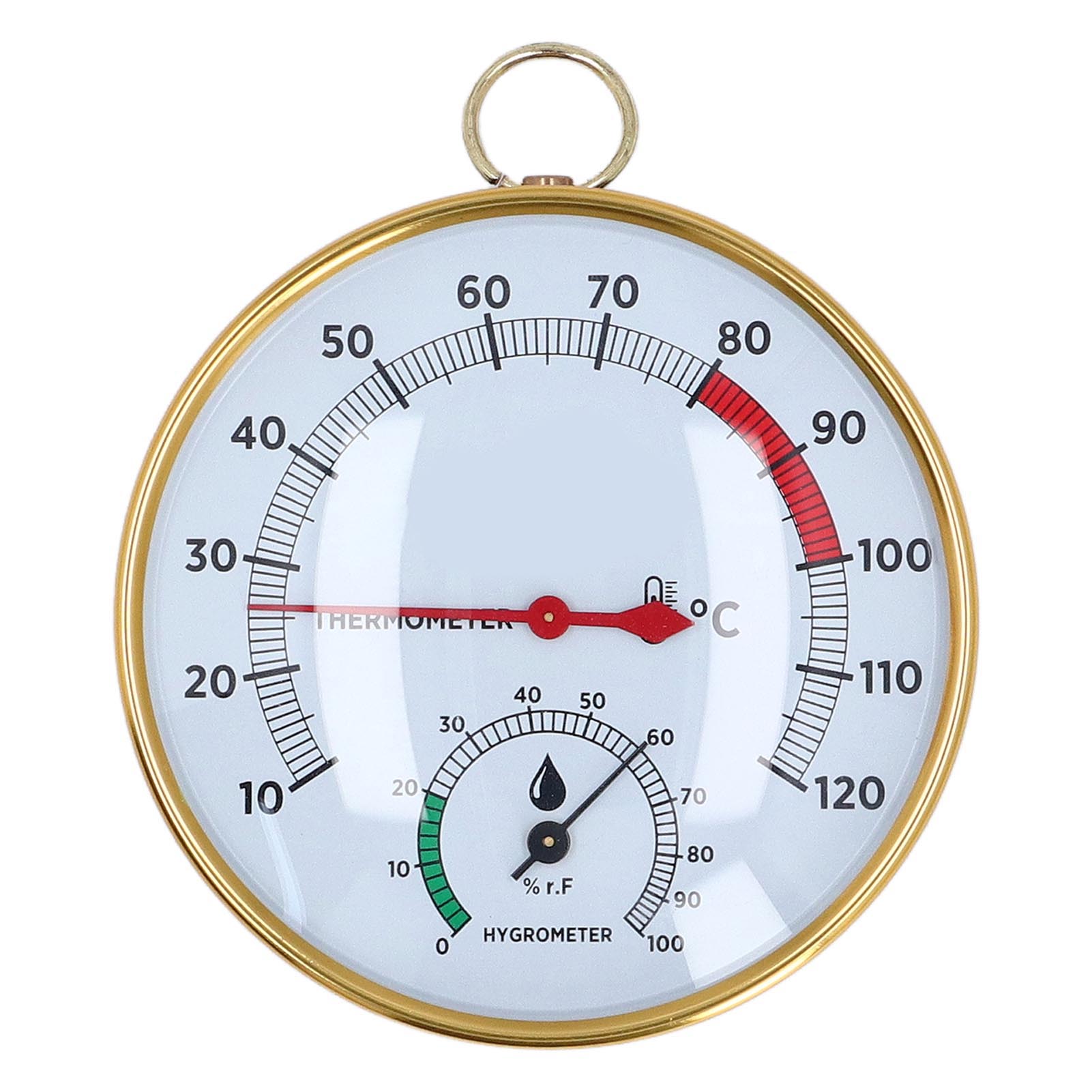 Sauna Thermometer Hygrometer Aluminum Wall Mounted Simultaneous Display 10 To 120 degrees Celsius Sauna Temperature Gauge 2 in 1 for Spa Room. 