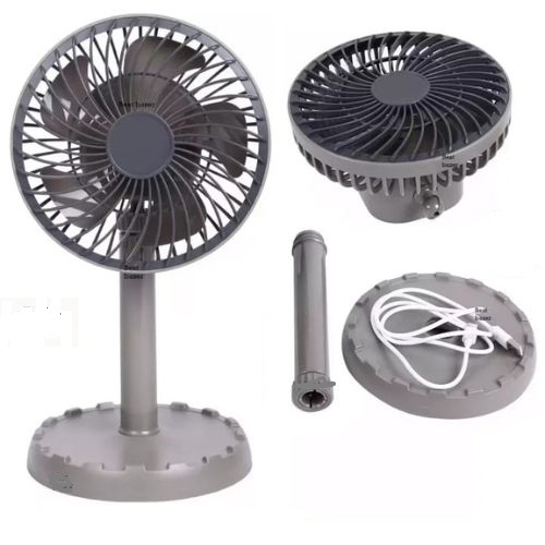 JYSUPER JY-2218 Portable Mini Desk Fan Professional Rechargeable Strong Wind Left to Right Oscillating Angle 45 Degrees AC DC. 