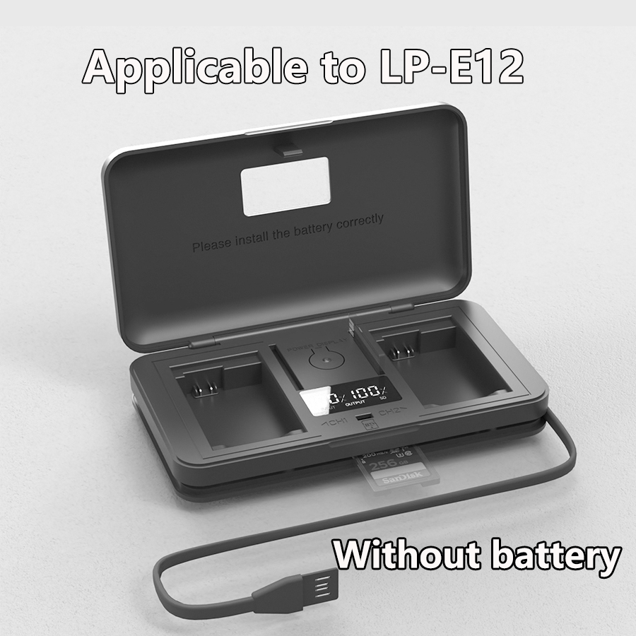 LP-E12 Battery Charger, Rapid USB Charger with LCD Battery Capacity Display, for Canon EOS M M2 M10, M50, M50 Mark II, M100 M200. 