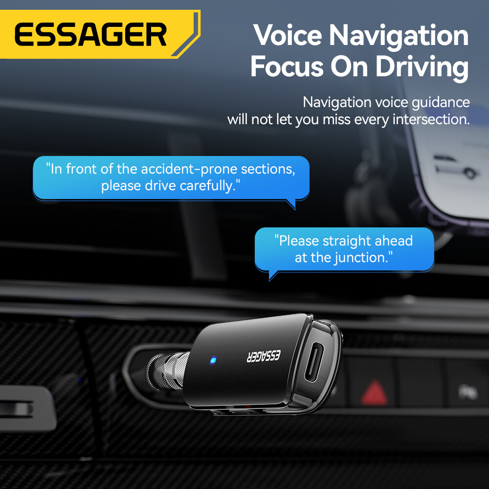 Essager Mini Multifunctional Bluetooth 5.3 Adapter Type-C 3.5mm Audio Cable TF Card Slot Support MP3/WAV Compatible With OMTP CTIA Multifunctional Bluetooth Adapter For MobiIe Phone Tablet Laptop Switch PS5. 