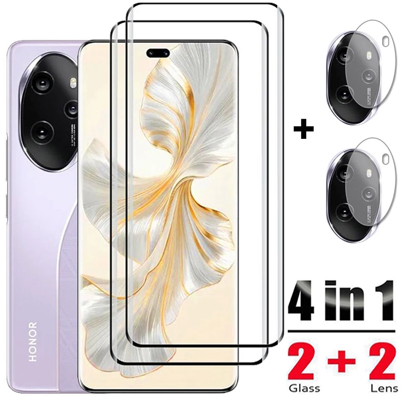 4in1 Tempered Glass For Honor 100 Pro Screen Protector Camera Lens Protective Film for Huawei Honor 100 90 Pro Honor 90 Glass
