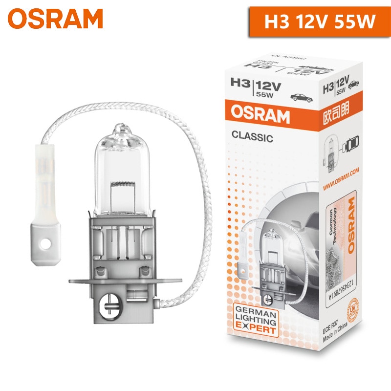 OSRAM H1 H4 H3 H7 12V Standard Lamp White Light  Headlight Auto Fog Lamp 55W 9003 HB2 Car Halogen Bulb OEM Quality (1pc). 