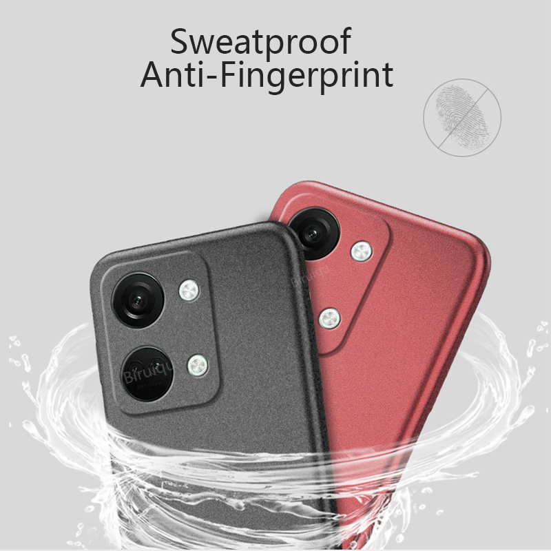 Biruiqu For Oneplus Nord 3 Shockproof Anti Slip Soft TPU Sandstone Matte Back Case Cover. 