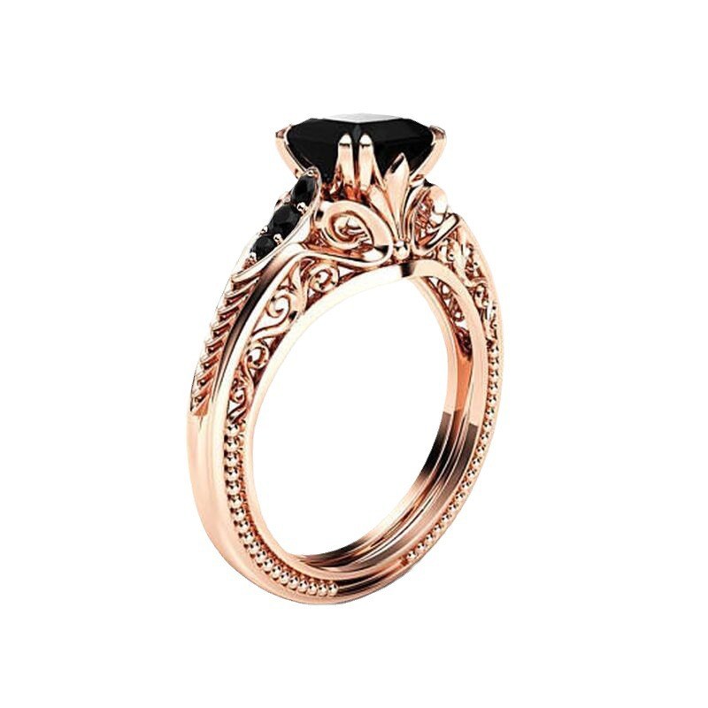 Jianjie Wish New Style Inlaid Natural Gradient Square Zircon Ring European and American full diamond micro-set women's fingers. 