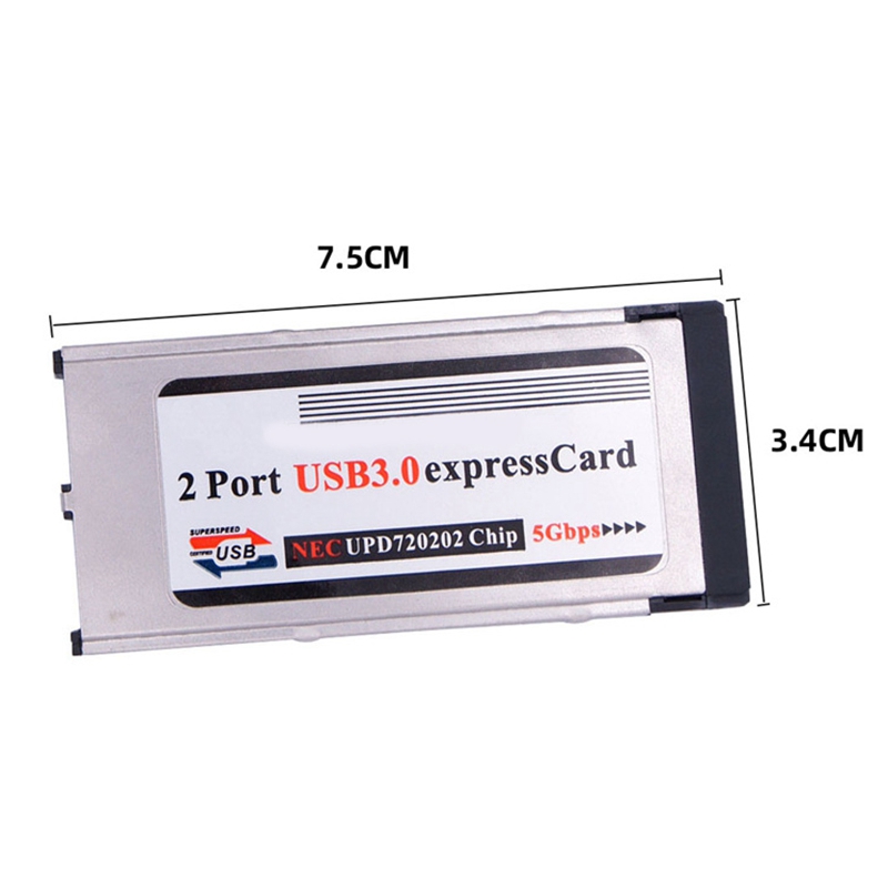 (New) high-speed dual 2 Port USB 3.0 express card 34mm slot express card PCMCIA converter adapter for laptop notebook. 