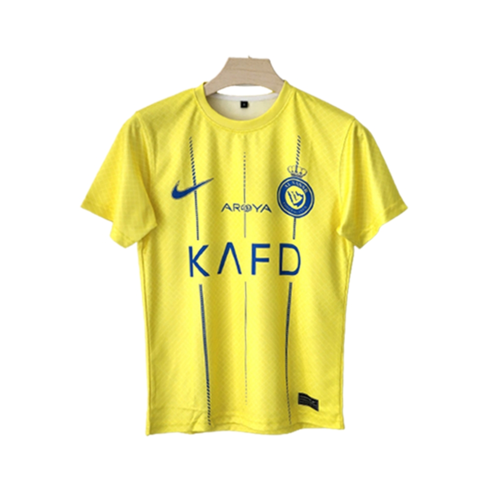 Al Nassr Home Jersey - Show Your Support For Al Nassr With This Premium-Quality Home Jersey For The 2023-24 Season - Featuring Ronaldo'S New Jersey Design. 