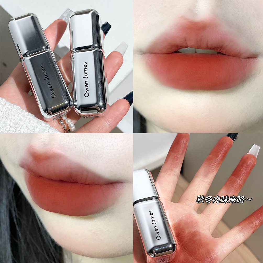 Owen James Luminous Lip Stain Matte Matte Velvet is not easy to fade and white, high-value lipstick lipstick. 
