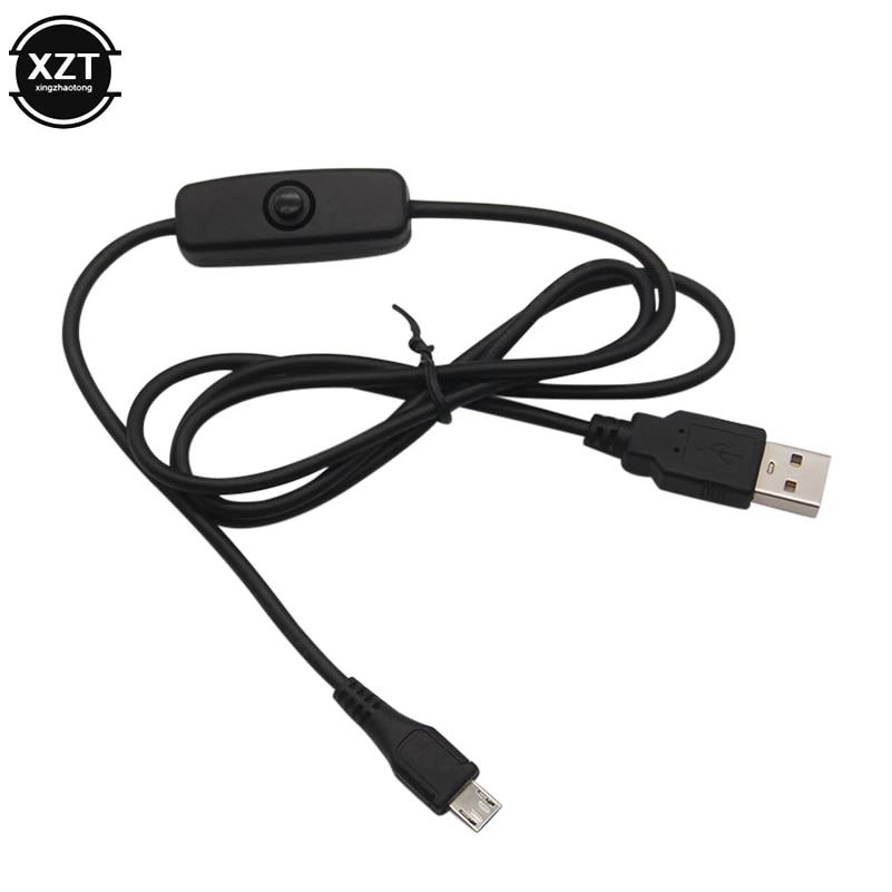 Universal USB Cable to Micro USB Power Adapter 5V 2.5A for Raspberry Pi 3 2 with ON/OFF Switch Charger Cable for Android. 