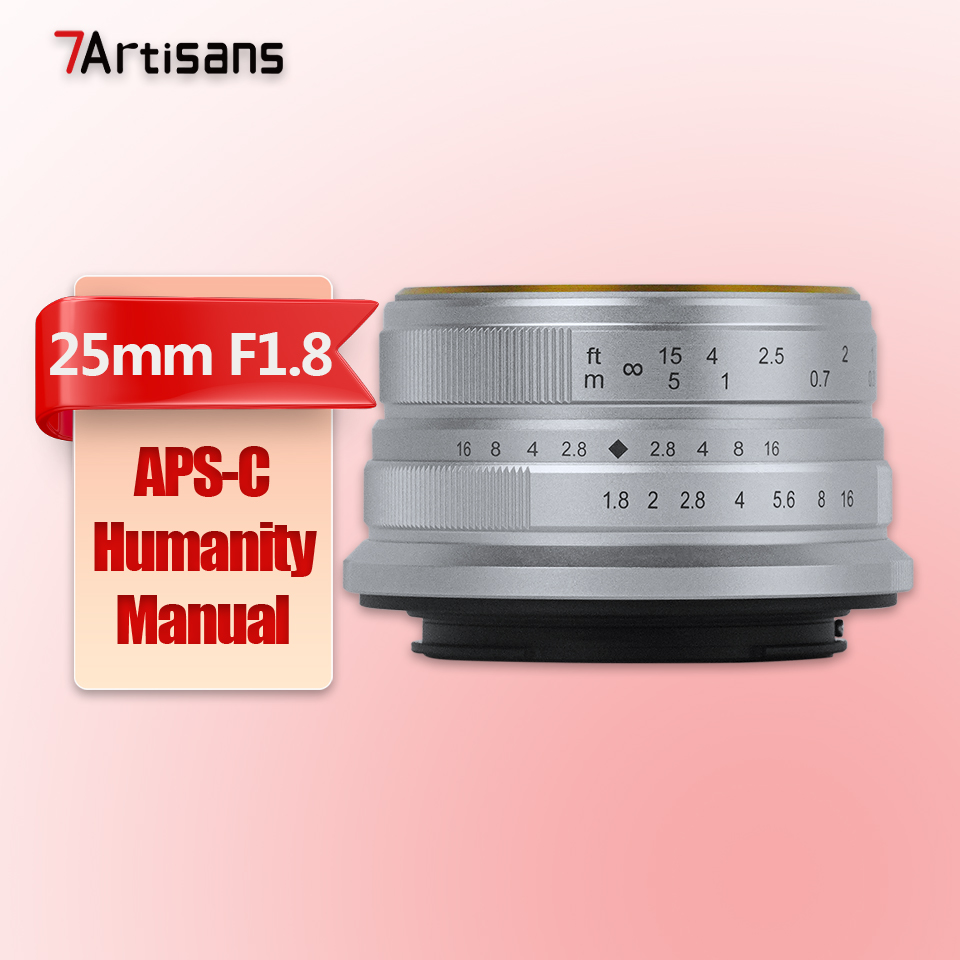 7artisans 25mm F1.8 APS-C Frame Large Aperture Wide Angle Prime Lens for Studio Photography with Sony E Zev-10 X Z M M43 Mount. 