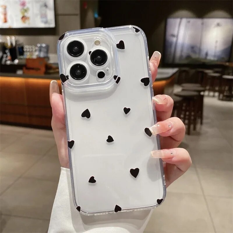 Case for VIVO Y02T Y27 4G Y02 Y02A Y35 Y19 V27E V25E V23E Y22S V23 V20 V27 V25 Pro Y76 5G V20 SE Cover Love Heart Soft Clear TPU