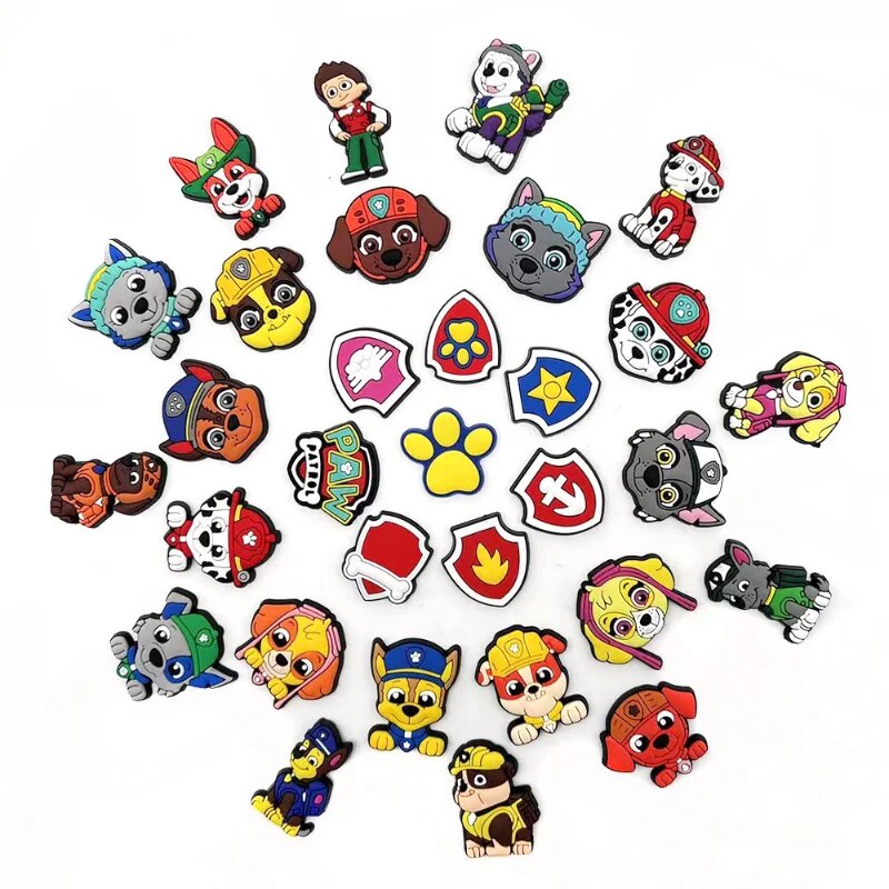 Paw Patrol Chase Crocs Charms Accessories Shoe Buckle Wholesale Sky DIY Cartoon Sneakers Shoes Decoration Kids X-mas Party Gift. 