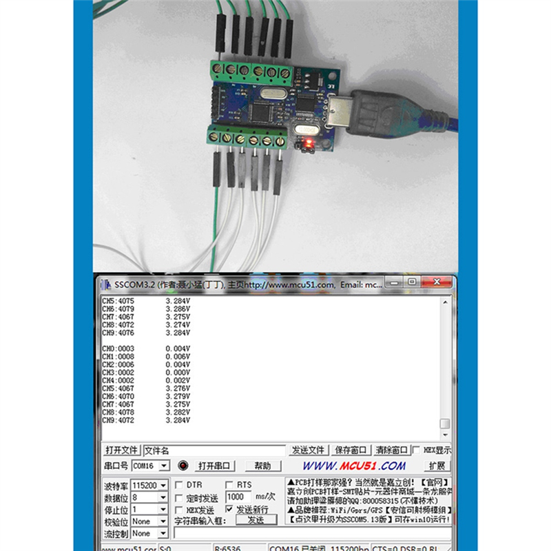 STM32F103C8T6 ADC Module Module USB Interface 10 Channel 12Bit AD Sampling Data Acquisition STM32 UART Communication for ADC Module. 