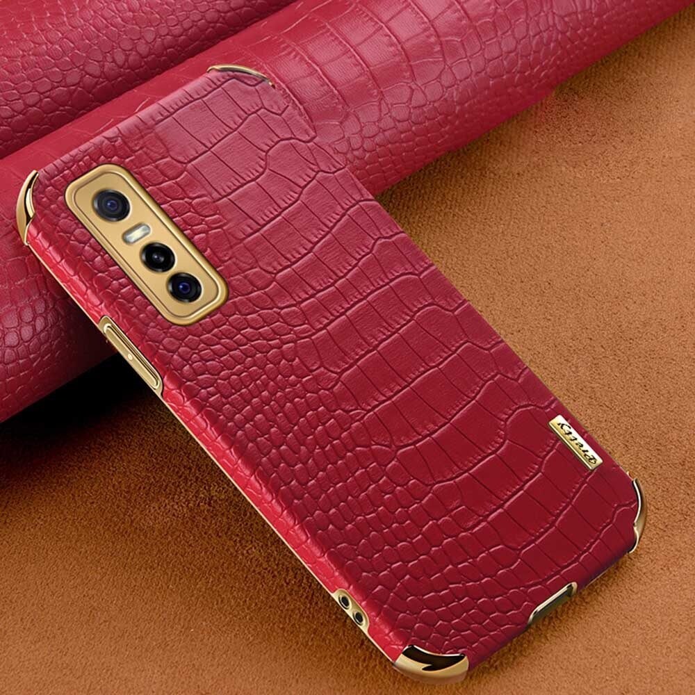 xprmy for Vivo Y73S 5G/S7E Phone Case Electro Plating Crocodile Pattern 3D Camera TPU Soft Shell Anti Drop Back Cover". 