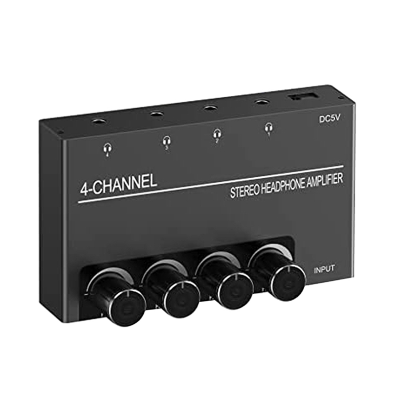 4 Channel Headphone Amplifier Headphone Splitter With 4 3.5MM Headphone Output And 3.5MM Audio Input