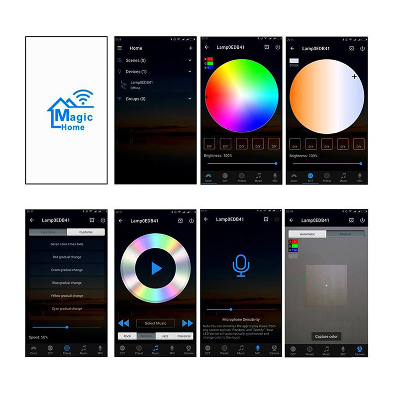 DC5V 12V 24V LED Strip Bluetooth WIFI RGB RGBW Android IOS APP Controller. 
