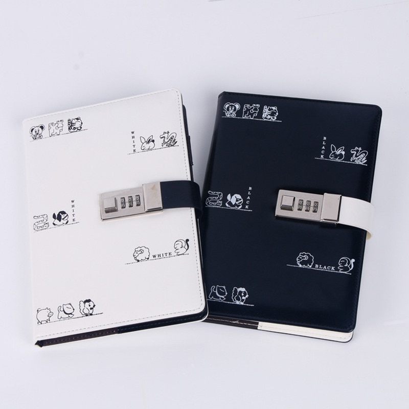【happy one】Lock Diary Password Book Business Notepad Constellation Notebook Pupil Password Book Cute Cartoon. 