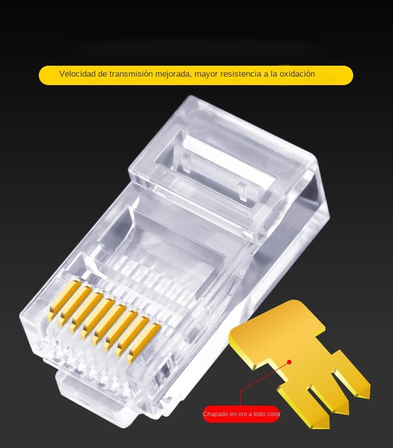100pcs RJ45 Ethernet Cables Module Plug Network Connector for UTP Cat5 Cat5e RJ-45 Network Cable Crystal Heads 8P8C Crimp End. 