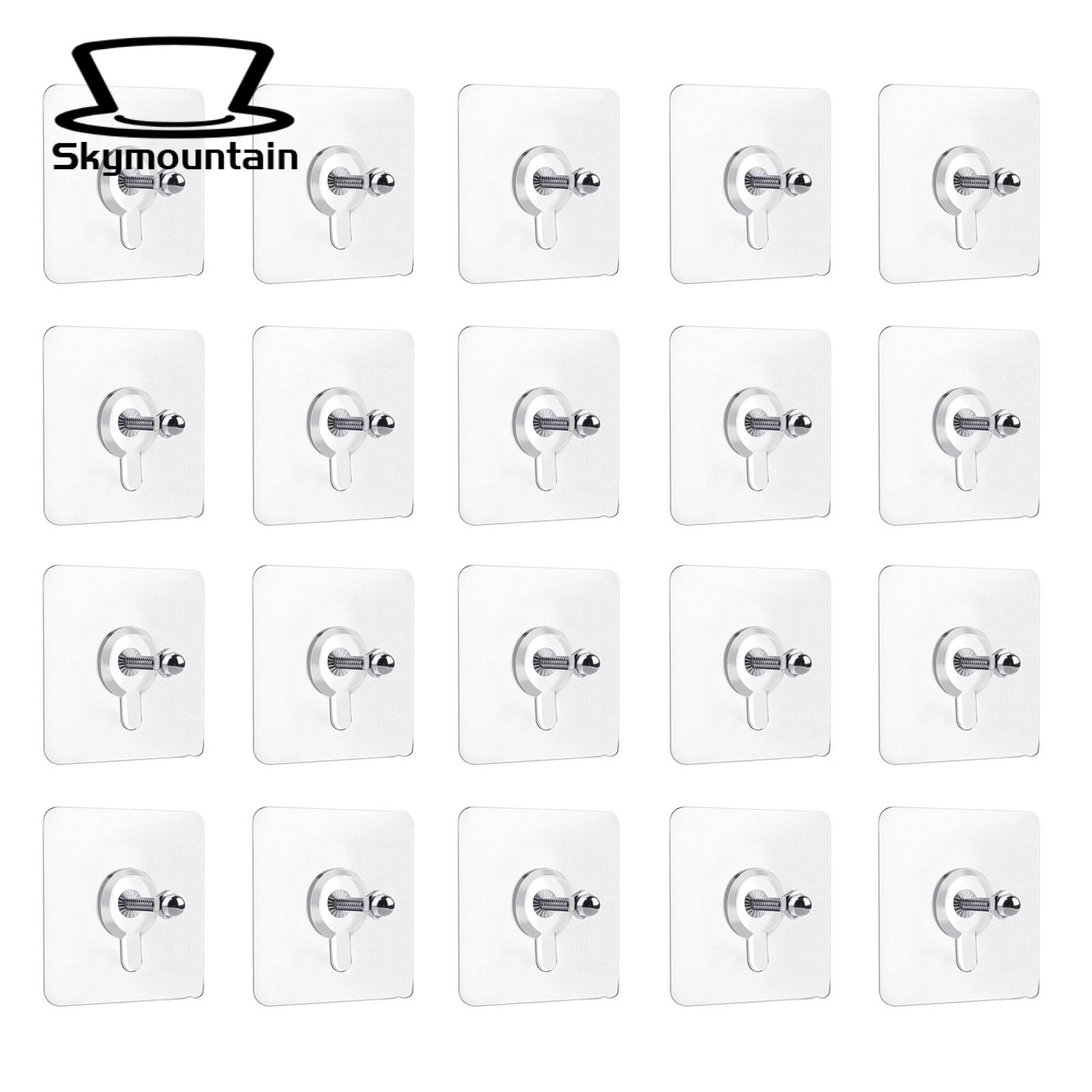 Mirror Hanging Hooks 20pcs/set Screw Wall Hook No Drill Adhesive Modern Heavy Duty Photo Frame Rack Clock Mirror Towel Clothes Hanger Self-adhesive Wall Hooks. 