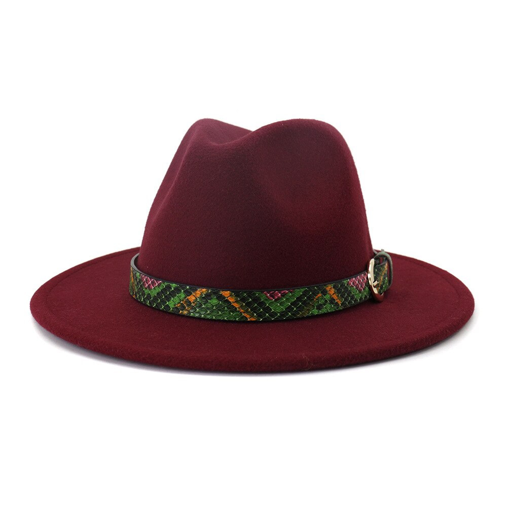 Vintage Elegant Wide Brim Faux Wool 