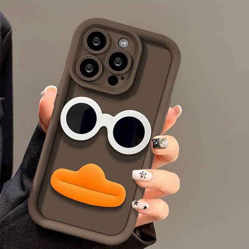 shell For Xiaomi Redmi Note 12 10 11 11S 8 10C 12C 9C 9A 9T A1 K20 K30 Ultra K50 Pro 4G 5G Casing Angel Eyes 3D Sunglasses Duck Soft Silicone Cute Bumber Fashion Accessories Cartoon Full Protection Camera Protective INS Korean Candy Color
