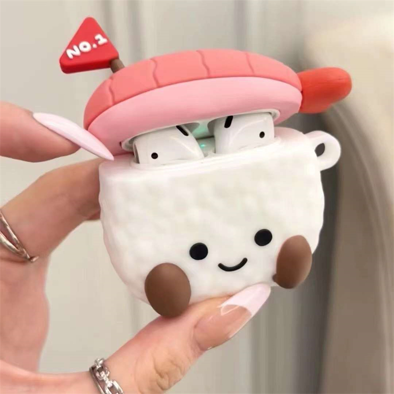Cartoon cute 3D sushi puppy personalized case for airpods 1 2 airpod 3 Pro AirPods Pro2 girly soft cover