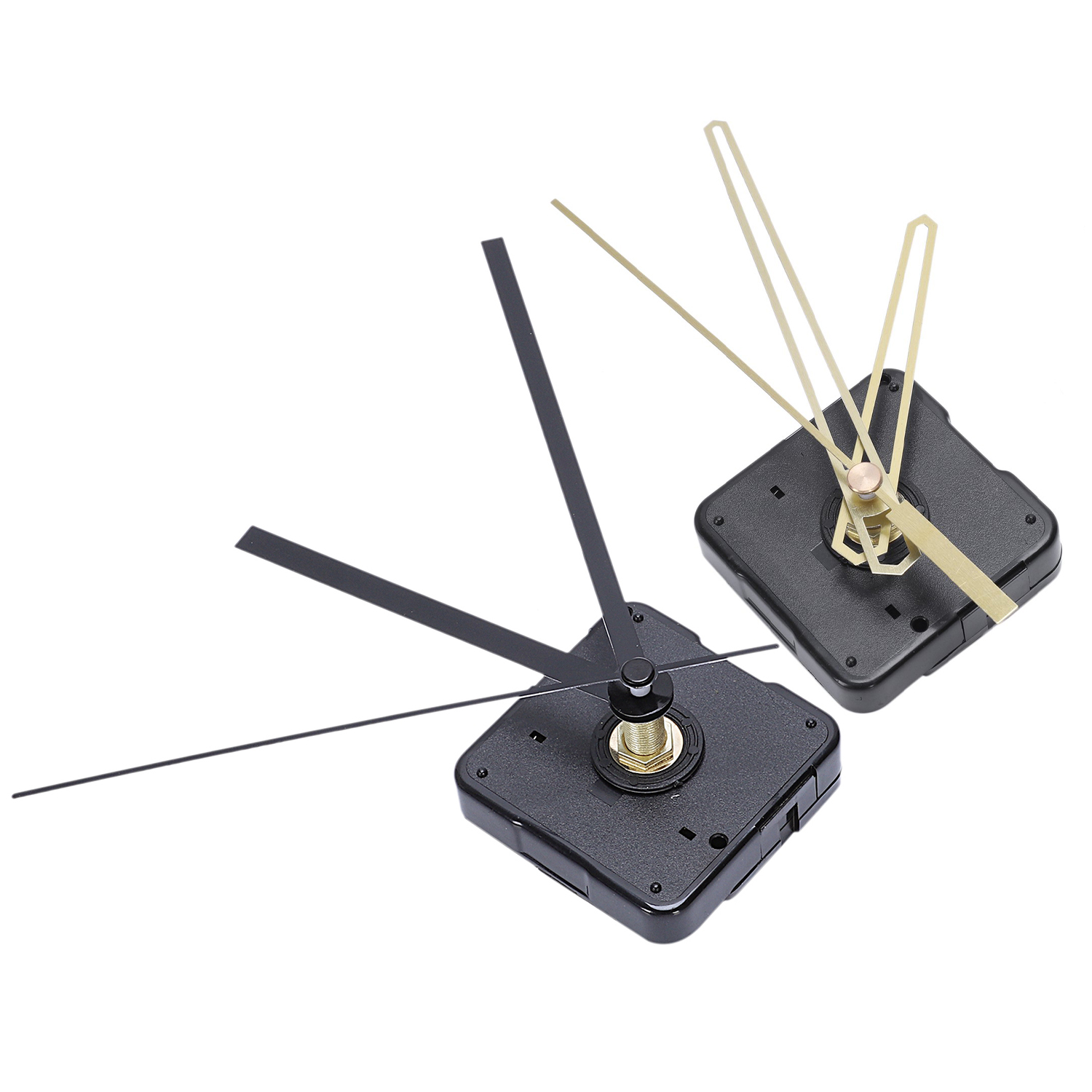 2Pcs Clock Mechanism Diy Kit Mechanism for Clock Parts Wall Clock Quartz Hour Minute Hand Quartz Clock Movement Home Decoration - Black & Black + Gold - Black & gold & black. 
