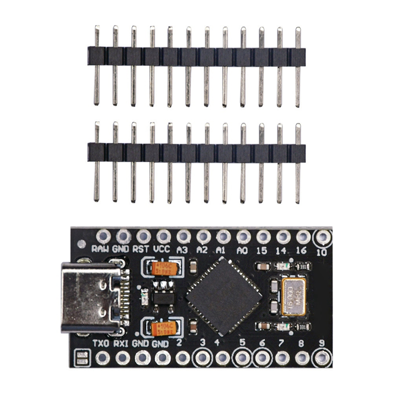 Atmega32U4 Type-C Mini USB Pro Micro-for Atmega32U4 3.3V/16Mhz Module Spare Parts Accessories with 2 Row Pin Header for