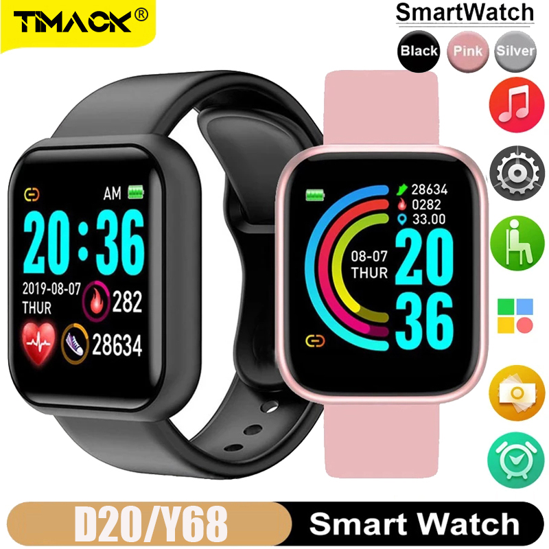 TimackÂ® D20/Y68 1.44' inch Screen Bluetooth Smart Watch Band for Android iOS - Call Message WhatsApp Notifier Complete Health & Fitness Smart Bracelet SmartWatch Sport Watch For Men Women