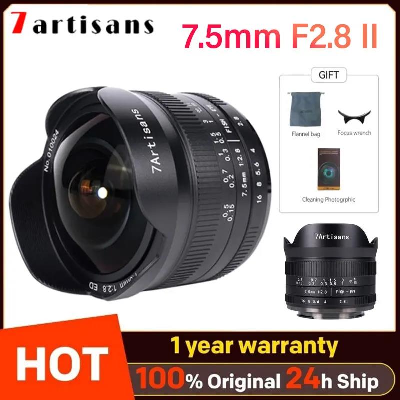 7 artisans 7artisans 7.5mm F2.8 II Fisheye Lens Ultra Wide-Angle for Sony E For Canon EOS-M Fuji XF Nikon Z Micro M4/3 mount. 