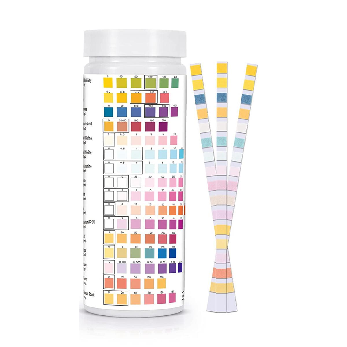 16 in 1 Drinking Water Test Kit, Water Testing Kits for Drinking Water 100 PCS Water Quality Test Strips,Free Chlorine