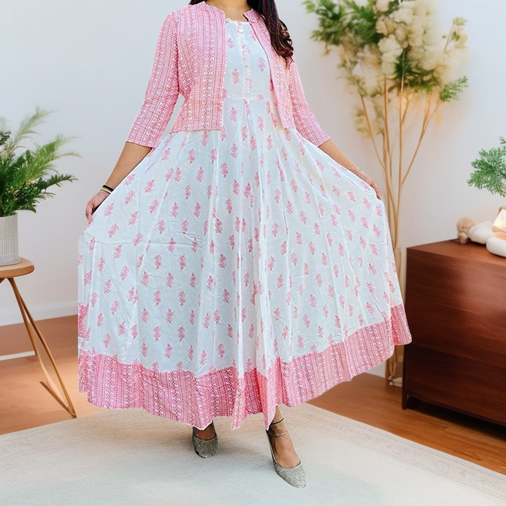 Exclusive Long Kurti Gown with Koti for Women/Girls – Stylish and Elegant
