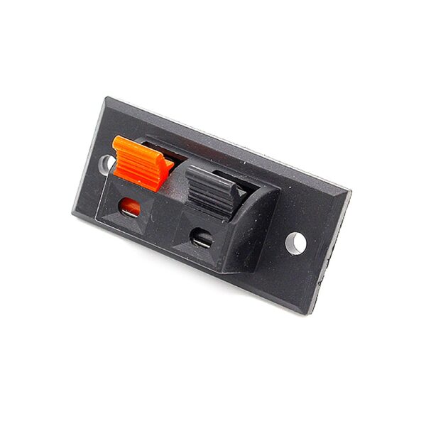 2Pcs Speaker Terminal Block 2 Way Connector Vertical Amplifier PCB Mount 2 Positions Jointing Clamp Test Clip Stereo Strip Shape Push Release Plate 1 Black 1 Red. 