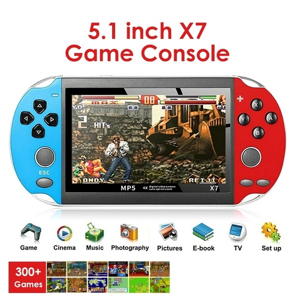 X7 Game Handheld Console 10000 Games 5 inch 8GB Display. 