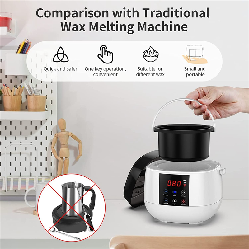 Candle Making Wax Melting Pot,Wax Melter for Candle Making,LED Temperature Display for Adults Beginner,Soy Wax US Plug. 