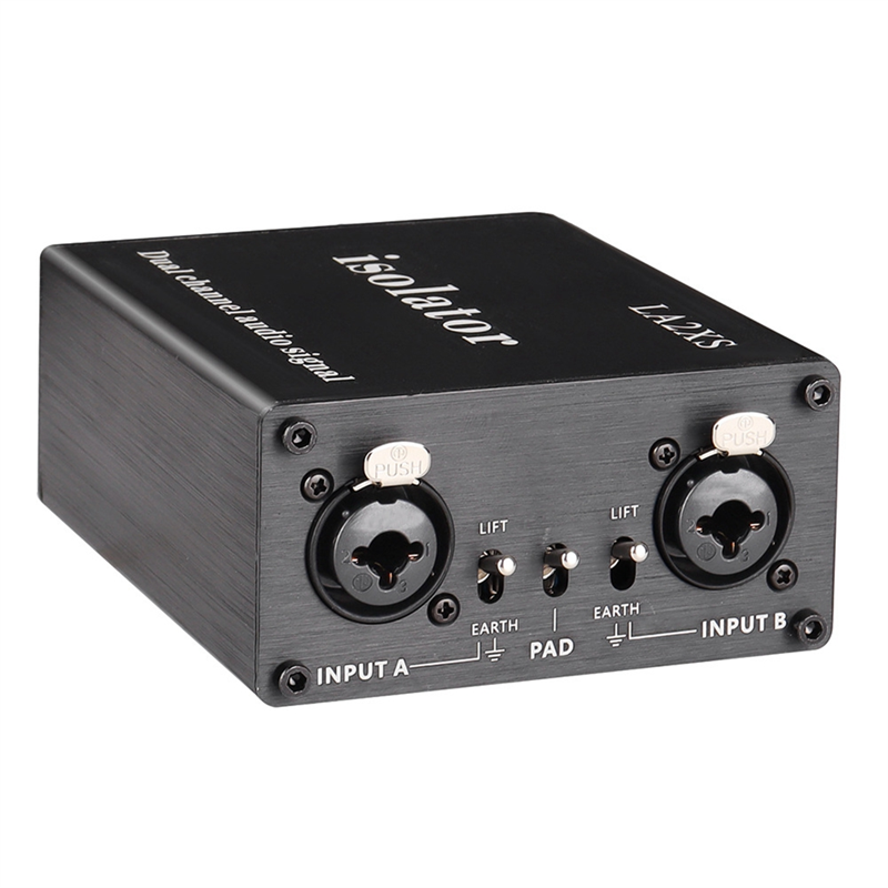 1 PCS LA2XS Audio Isolator Noise Reduction Filter Eliminates Current Noise Dual-Channel 6.5 XLR Mixer Audio Isolators. 