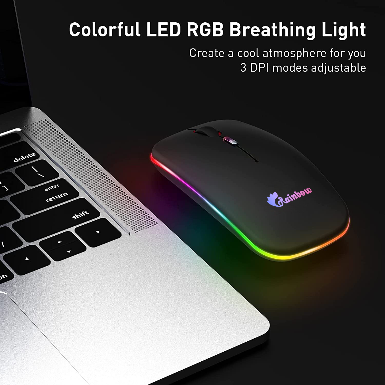 Rainbow Duel Mode Bluetooth Version Rgb Rechargeable Wireless Mouse - Effortless Wireless Connectivity For Gaming Enthusiasts. 