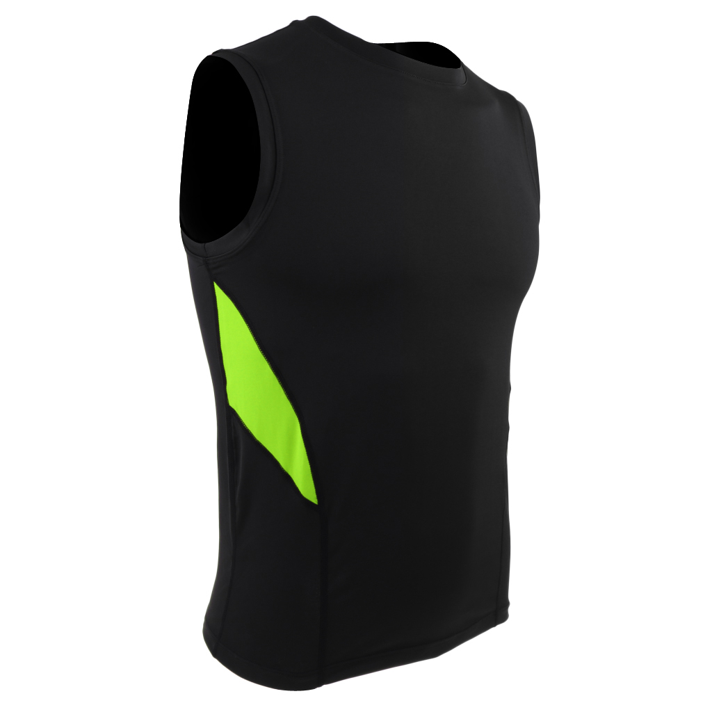 green sleeveless compression shirt