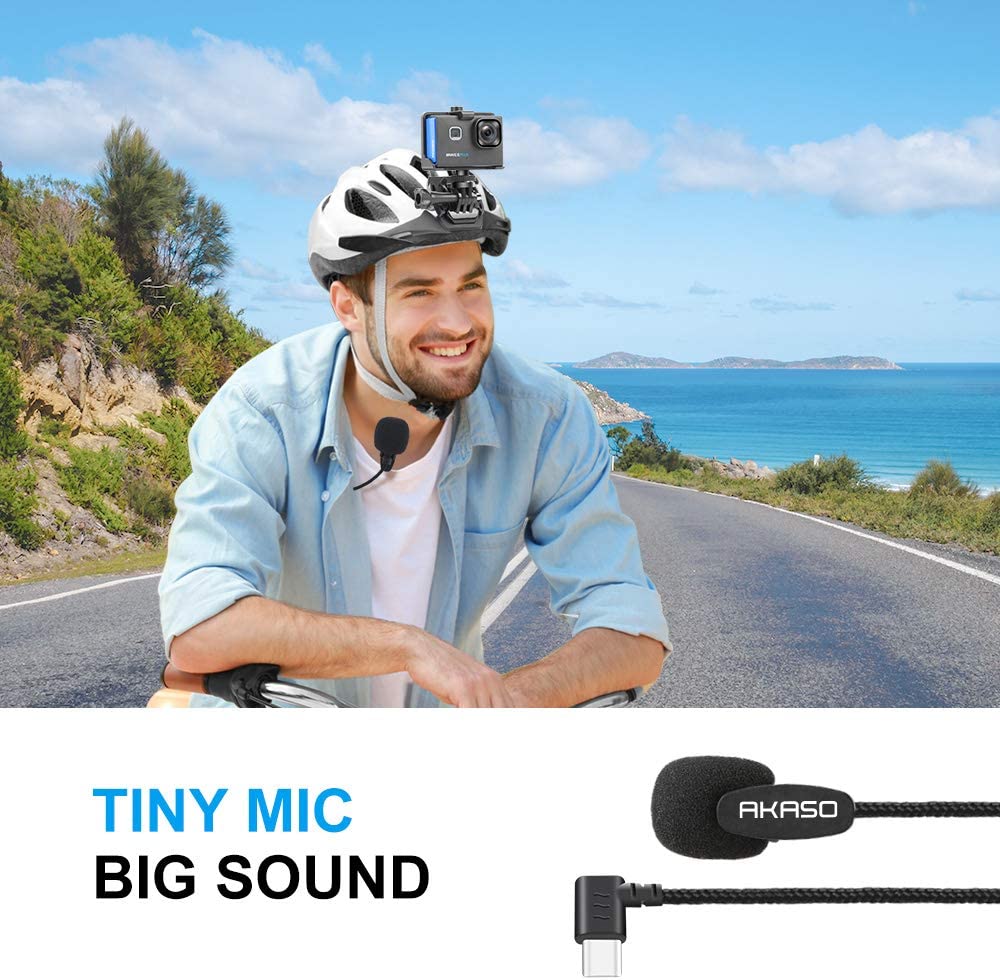 AKASO Brave 7/ Brave 8/ Brave 6 Plus External Microphone Brave 7/ Brave 8/ Brave 6 Plus Action Camera Only (Type-C Port). 
