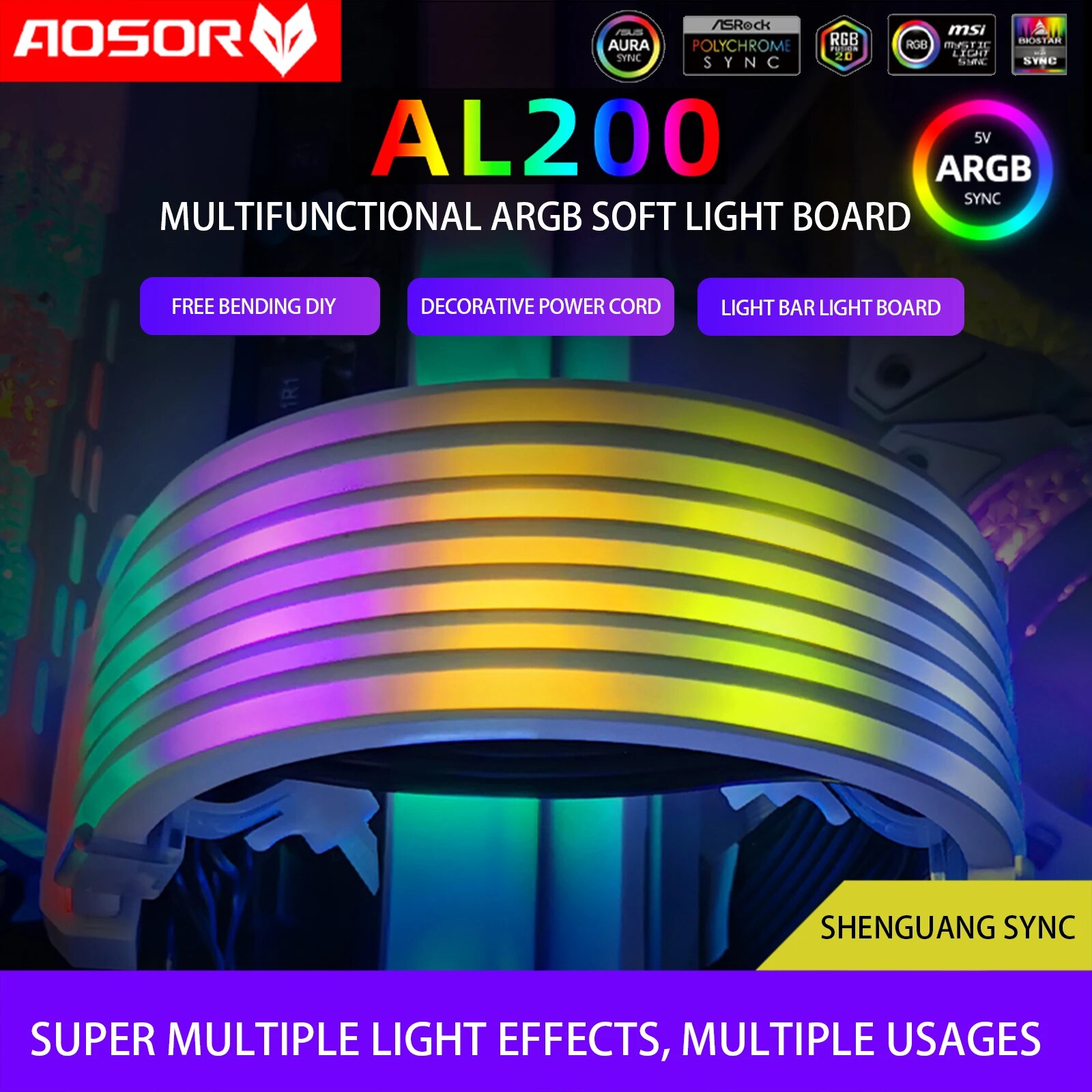 PC Case PSU Extension RGB Cable, ATX 24Pin + PCI-E GPU 8PinX2, Neon Color Line ARGB Streamer Transfer Adapter, M/B 5V 3Pin SYNC. 