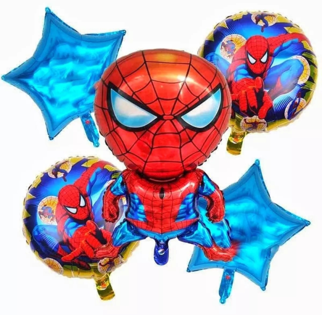 Spiderman foil balloon set/character set balloon/Spiderman Character Foil Balloon Set Party Decorations 5 in 1 Avengers Super Heroe. 