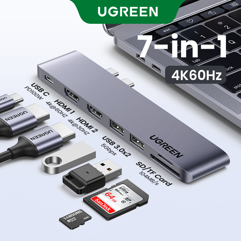 UGREEN USB C Hub for MacBook Pro USB 3.0 Splitter Adapter USB Type C to 4K HDMI, Thunderbolt 3 100W Power Delivery, 3 USB 3.0 Port Adapter Dock Station for MacBook Air 2020 2019 2018, MacBook Pro 2019 2018 2017. 
