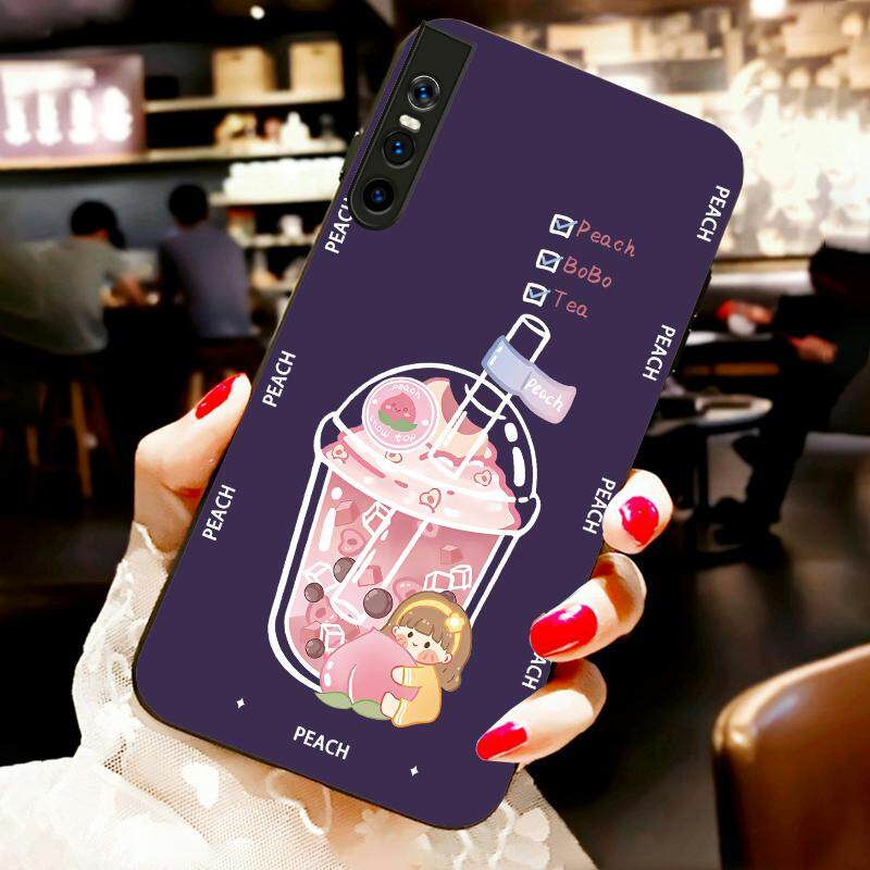 For Vivo S1 Pro Back Cover Case Fashion Honey Peach Milk Tea Soft ...