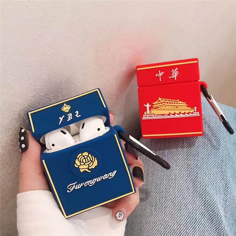 Funny Individual Cigarette Case Bluetooth Headset Cover for Airpods 1 2  Silicone Airpods Case