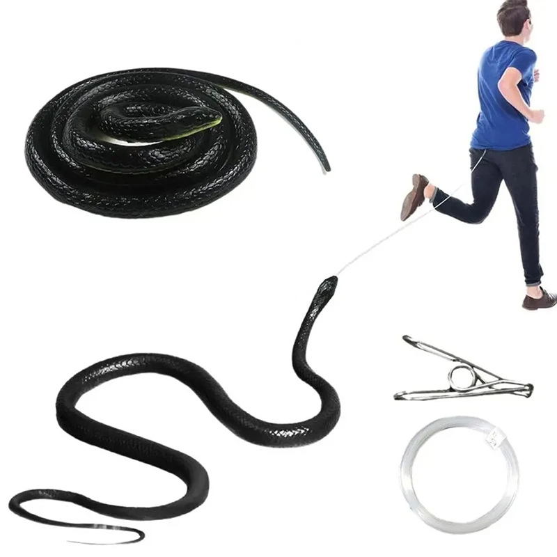 Happy Snake Prank With String Clip Funny Large Realistic Rubber Snake Prank With String And Clip Rubber Snake Model Fashion