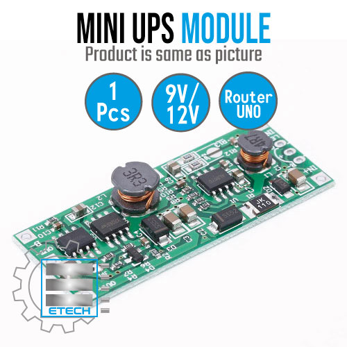 Mini UPS Circuit 9V 12V Router Onu 3.7V-5V to 9V 12V Converter Boost Step-Up Charging Discharge Module for Router Onu CCTV