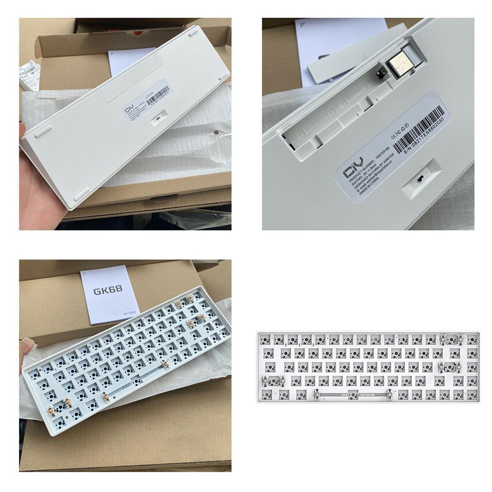 TESTER68 Customized Mechanical Keyboard Kit TES68 Hot-swappable Shaft Base Axis 2.4G Bluetooth Customized Wireless Keyboar. 